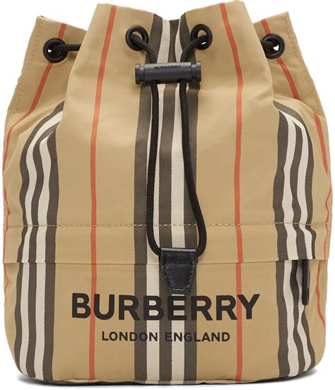 burberry beige nylon drawcord check pouch|Phoebe Check drawstring pouch in beige .